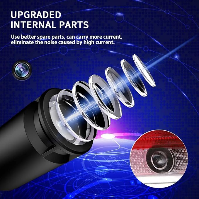 Car Door Lights LED Logo Projector Puddle Lights Compatible with A B C E-Class GLA GLC GLE Accessories, 2-Pack No Fade 4K-HD Auto Ghost Shadow Welcome Lights (Star+Lettering)
