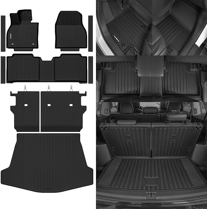 Naibeve Floor Mats for 2023-2026 BZ4X | All Weather Custom Fit Floor Mats, Cargo Mat, Backrest Mats, Door Sill Guards Interior Protector accessories