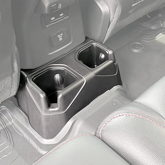 for Jeep JL Rear Cup Holder Back Seat Floor Console Mount Dual Drinks Water Bottle Beverage Holder for Jeep Wrangler JL and Gladiator JT 2018-2026