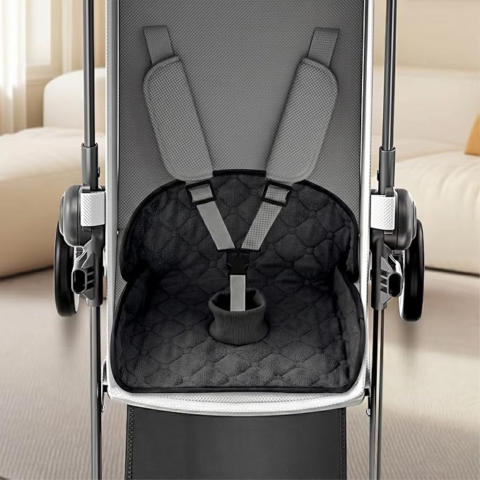 PandaEar 2 Pack Infant Car Seat Protector for Potty Training, Waterproof Piddle Pads Cover Car Seat & Stroller Protector for Babies & Toddlers, Machine Washable, Non-Slip Backing (Black)