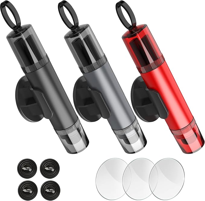 Window Breaker Seatbelt Cutter 3 Pack, Car Emergency Escape Tool | Underwater car window breaker tool, 2-in-1 seatbelt cutter with extra 4 car door shock pads for vehicle emergency safety