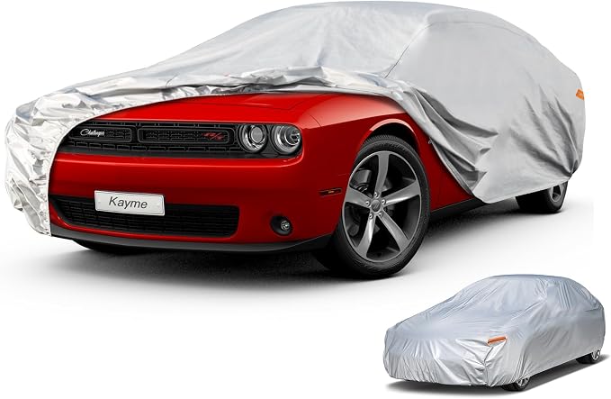 Kayme Coupe Car Cover Waterproof All Weather - See Vehicle Size Chart for Accurate Fit - Outdoor Full Exterior Cover Sun Rain Snow. Charger, Panamera, DeVille, Chevelle etc. Size C6 (See Size Chart)