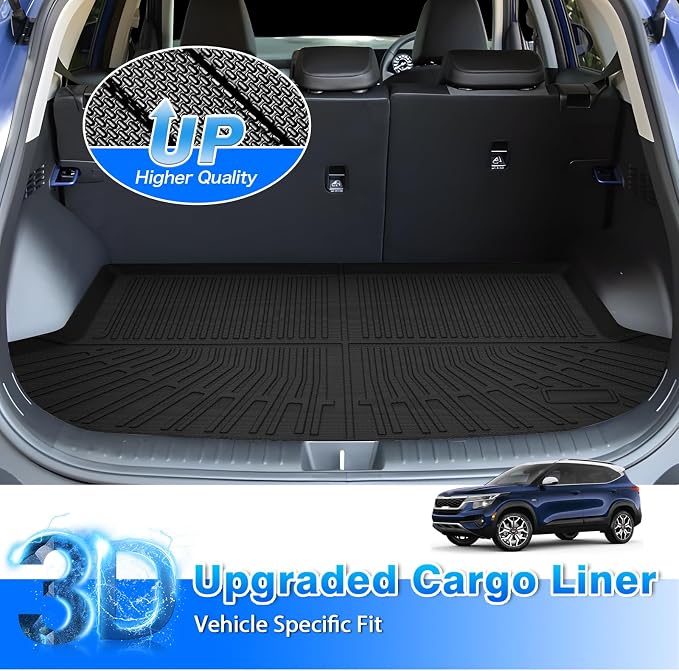 Seltos Cargo mat - Trunk Mat for Kia Seltos 2021-2026 | All Weather Trunk Mat for Seltos Accessories, Heavy Duty Rubber Mats, Car Accessories