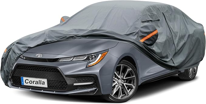 GUNHYI Premium Car Cover Custom Fit Toyota Corolla (2006-2026), 16 Layers Heavy Duty Car Cover Waterproof All Weather with Zipper Door for Sun Rain Snow Dust Uv Protection