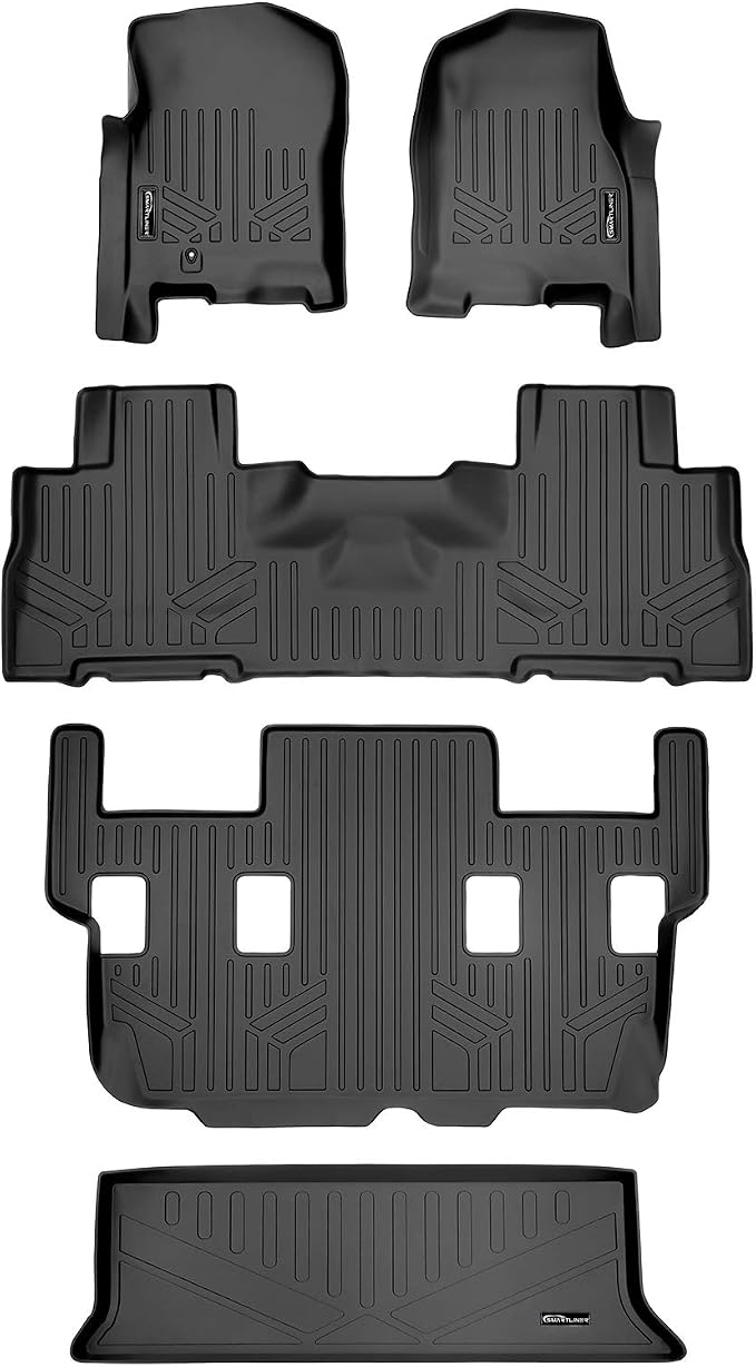 SMARTLINER Floor Mats and Cargo Liner Set Compatible with 2007-2010 Ford Expedition