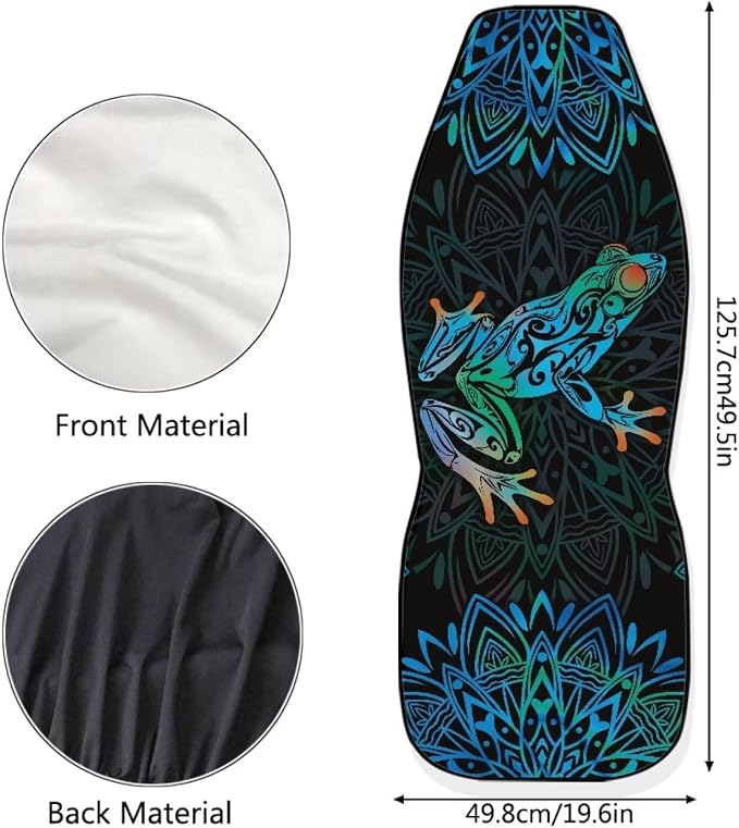 Boho Mandala Car Seat Covers for Front Seats Bohemian Tree Frog Decorative Car Seat Covers Front Set Driver Seat Cover for SUV,Vans,Sedans,Trucks