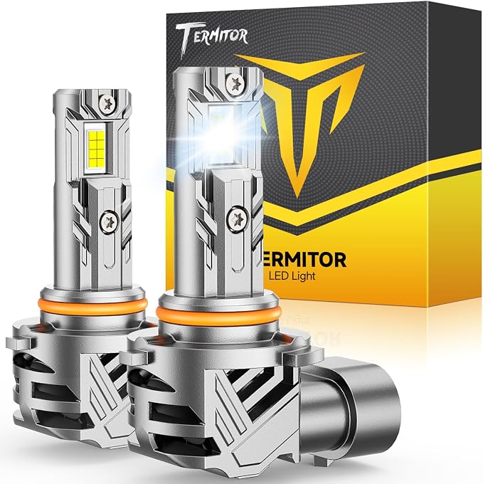 FORENNER 2026 Upgraded 9012/HIR2 Light Bulbs 80000LM 900% Ultra-Bright, 6500K Cool White, 1:1 9012 Mini Size Fog Lights with Cooling Fan Plug & Play, Canbus Ready, IP68 Waterproof, Pack of 2.