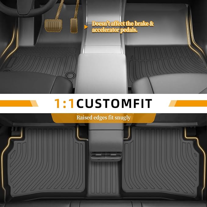 Floor Mats for Chevy Malibu 2016-2025,2023 Malibu TPE Floor Mats | Custom Fit Chevrolet Malibu LS, RS, LT, Premier, Anti-Slip 1st& 2nd Row&Cargo Liner,Cargo NOT for Hybrid 2017-2024 or Limited