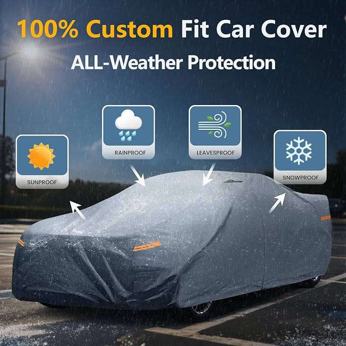 Waterproof Corvette(C8 2020-2026) Car Cover with Breathable Vents, [Upgrade] Premium Covers with Cotton Liner and Zipper Door, Sun Rain Snow Dust Uv Protection.(Gift with Towel)