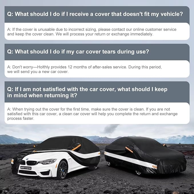 10 Layers Car Cover Custom Fit for BMW 4Series (2013-2026) 428i, 430i, 435i, 440i, M440i, Waterproof All Weather for Automobiles, Outdoor Full Cover Sun Dust Rain Protection with Cotton. Black