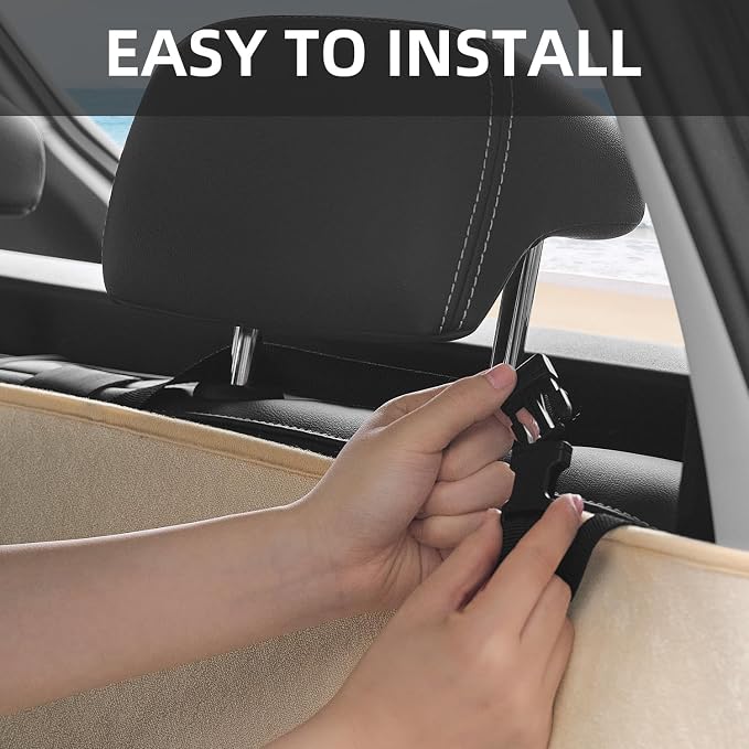 Waterproof Car Seat Cover Bench Beige Full Size Universal Fits Car Sweat Towel for Trucks SUV Van Rear Car Seat Protector Protector Cloth Seats Pack of 1