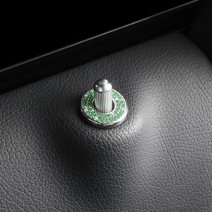 4PCS Bling Inner Car Door Lock Cover Stickers, Rhinestones Pull Rod Bolt Decorations, Crystal Auto Decals for Women Girls, Sparkly Car Door Lock Pin Caps for C Class C200L GLC260 C260L