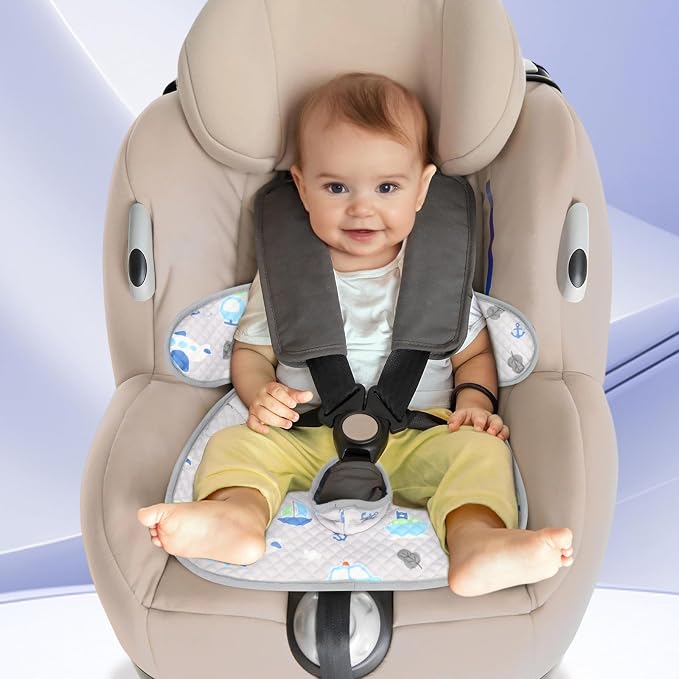 INFANZIA Dry Seat,Car Seat Protector Waterproof Carseat Liner Potty Training Toddlers, Baby and Infants, Piddle Pad for Carseats Strollers (Gray Plane Car, 1 Pack)