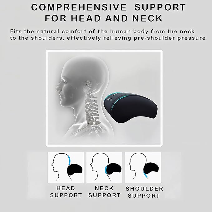 Car Headrest Neck Pillow Support Ergonomic, with Valve Stem Covers Accessory for Driving Seat Fatigue Relief Compatible with Model S X 3 Y & Cybertruck - 2 Pieces