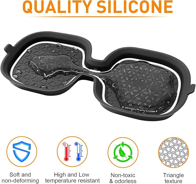 for Honda CRV Accessories 2023 2024 2025 2026 3D Cup Holder Center Console Liner Inserts Silicone Anti-dust Mat Pad Interior Decoration (2 Pcs, Whtie Trim)