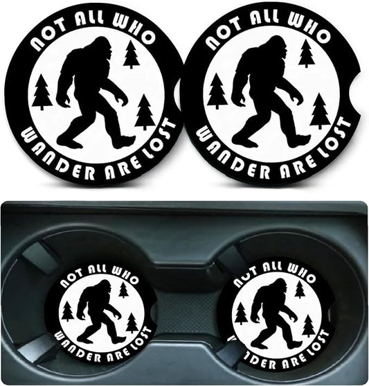 2 Pack Compatible with Bigfoot Car Cup Holder Coasters Universal Neoprene | 2.75" Universal Size Anti Slip Rubber Mat,Auto Cup Holder Decor for SUV Truck,Compatible with Bigfoot Gifts for Men Women