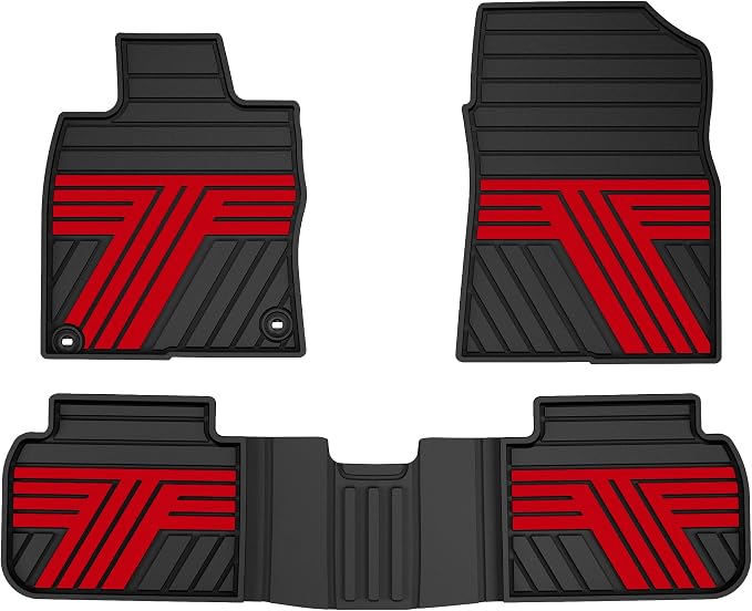 Rubber Floor Mats for Honda Civic Sedan Hatchback Si 2022-2026 | Include Sport but Not for Hybrid, All Weather Car Floor Liners Fit for Acura Integra 2023-2026, 1st & 2nd Row, Black & Red,