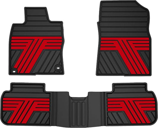 Rubber Floor Mats for Honda Civic Sedan Hatchback Si 2022-2026 | Include Sport but Not for Hybrid, All Weather Car Floor Liners Fit for Acura Integra 2023-2026, 1st & 2nd Row, Black & Red,