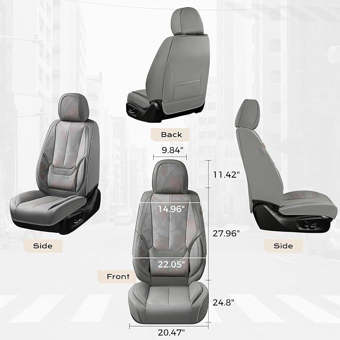 Coverado Car Seat Covers, Seat Covers for Cars, Waterproof Leather Auto Seat Protectors, Leather Car Seat Cushion, Car Interiors Accessories Universal Fit for Most Cars