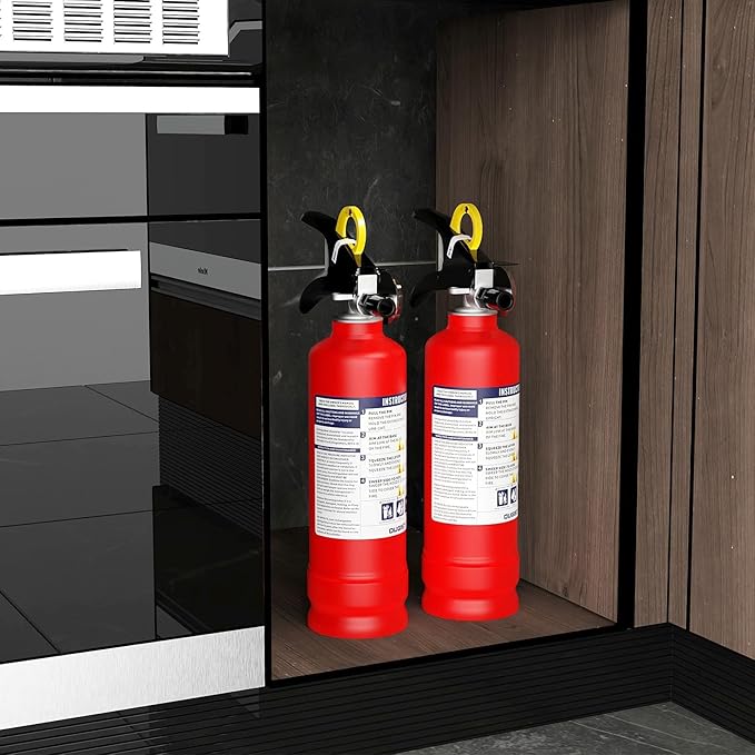 Ougist Pro Home Fire Extinguisher, 1-A:10-B:C, 2.5 lb Dry Chemical, 2 Pack | ABC Fire Extinguisher for Small Household, Kitchen and Garage Fires with Quick-Release Handles for Easier Emergency Use