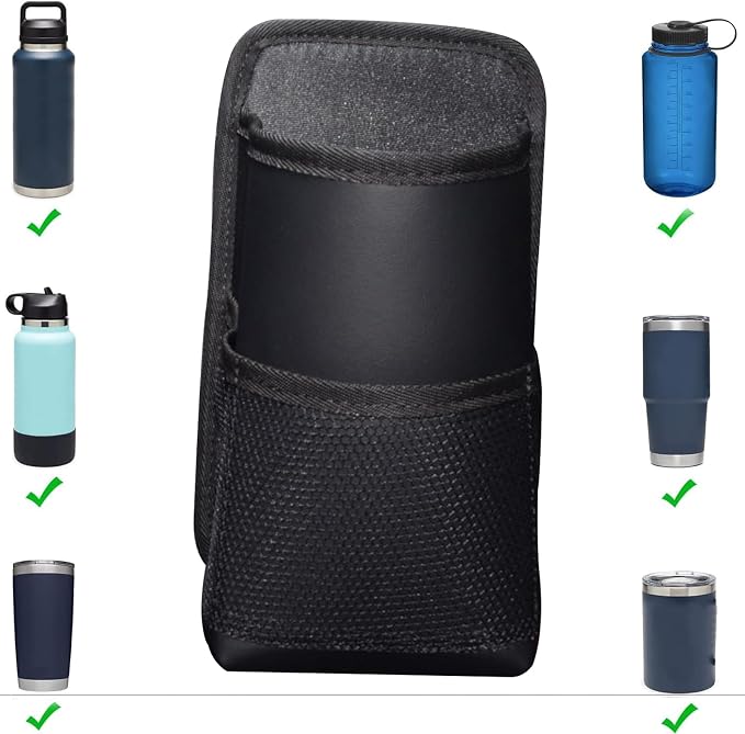 Large Car Cup Holder Expander, Fits Large 24/36/40/46oz Water Bottles, Big Drinks Holder Bag- Universal Auto Vehicle for Cars, SUV & Truck RV's golf-carts (Brown)