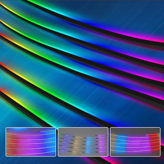 Dreamcolor Acrylic Interior Car Light Automotive Ambient Light Kits with APP Control 16 Million Color Fiber Optic Car LED Strip Light (43inch Light Strip)