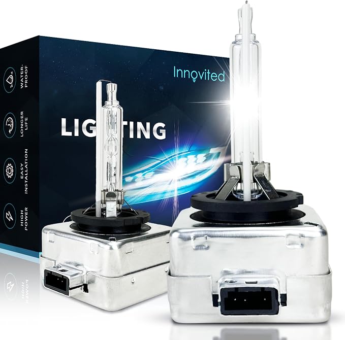 Innovited D1S HID Xenon Headlight Bulbs 12000K Pure Blue High Low Beam 66144 66140 85140 85415,etc Replacement Bulb - Pack of 2