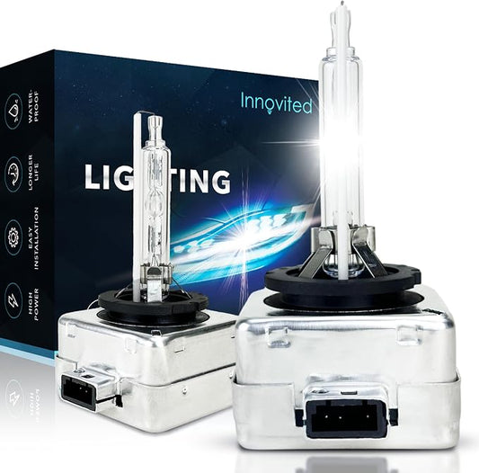 Innovited D1S HID Xenon Headlight Bulbs 10000K Cool Blue High Low Beam 66144 66140 85140 85415,etc Replacement Bulb - Pack of 2