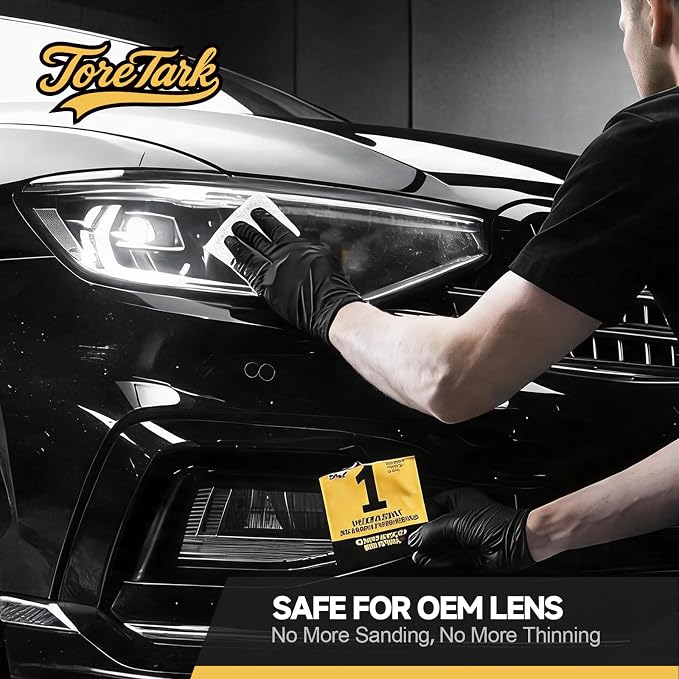 toretark Headlight Restoration Kit Wipes, 5-Min Fix, Restoring to Like-New Condition, Safe for OEM Lens, Headlight Restoration Wipes & Cleaning Wipes, Headlight Cleaner and Restorer Kit