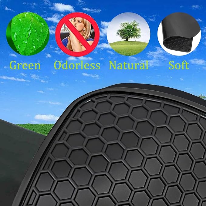 Car Floor Mats Custom Fit for Honda Fit 2009-2013 Black Rubber All Weather Protection Auto Floor Liners Heavy Duty Odorless