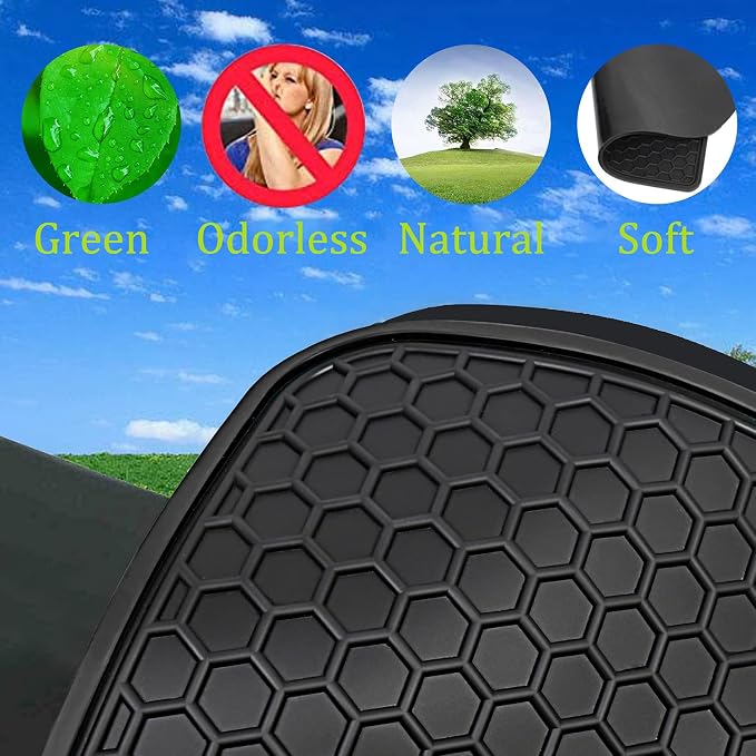Car Floor Mats Custom Fit for 2020-2025 Toyota Highlander 7 Seats w/2nd Row Bench or Bucket Seats w/Center Console (No Hybrid) Black Rubber Auto Liner Mats All Weather Protection