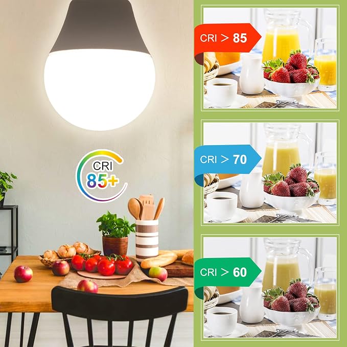 Ceiling Fan Light Bulbs, E12 LED Bulb 60W Equivalent, Neutral White 4000K, 600 Lumens, A15 Small Candelabra Base LED Light Bulbs 6W, CRI 85, Non-dimmable, Pack of 6