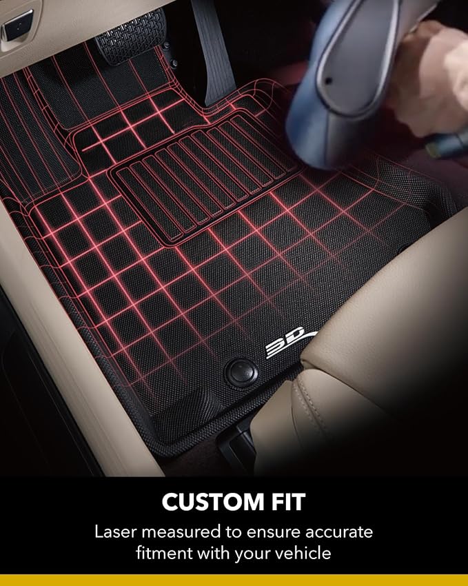 3D MAXpider Custom Fit KAGU Floor Mat (BLACK) Compatible with DODGE CHALLENGER RWD 2015-2023 - Front Row