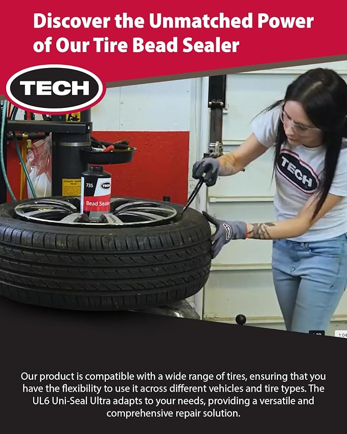 TECH Tire Bead Sealer, 1 Quart – Stops Leaks Between Rim and Edge, Fills Gaps for Old or New Wheels, Compatible with Tubeless Sealants, Solution for Reliable Leak Prevention and Repairs