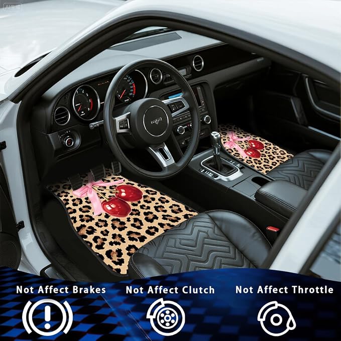Bear Car Floor Mats Rustic Mountain Pine Forest Cabin Carpet Front Rear Carpets Mat Decorative Car Floor Carpets Non-Slip Auto Car Accessories Universal Fit for Car SUV Truck Van