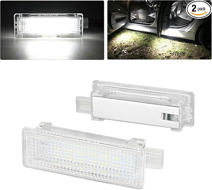Nilight 2PCS LED Interior Door Panel Light Courtesy Warning Lights White Beam Plug and Play Compatible with BMW 1 3 5 6 7 Series Z4 X3 X5 X6 E82 E88 E90 F03 E60 F10 E65 E66