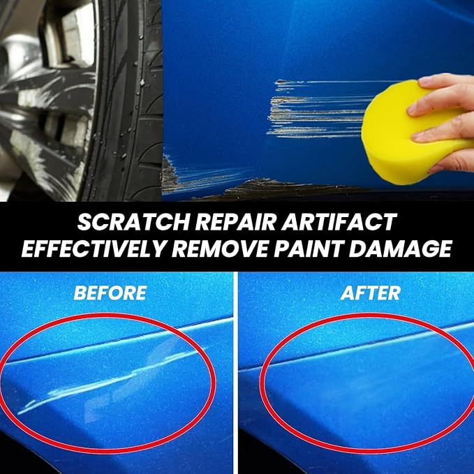 Car Scratch Removal Wax, 2026 New Upgraded scratch remover for vehicles Deep Scratches, Universal Car Paint Polishing Wax Scratch Remover with Wipe and Sponge (2Sets)