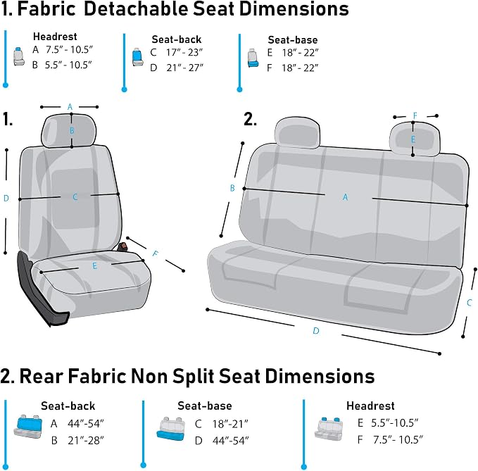 FH Group Car Seat Covers Full Set Cloth - Universal Fit Automotive Seat Covers, Low Back Front Seat Covers, Solid Back Seat Cover, Washable Car Seat Cover for SUV, Sedan and Van Yellow