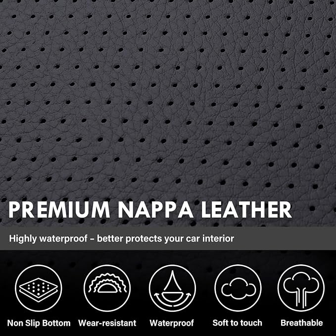 Coverado Car Seat Covers Full Set Faux Leather-Custom Fit Chevy Silverado/GMC Sierra (2007-2013 & 2019-2026 1500, 2020-2026 2500HD/3500HD) Compatible with Crew/Double/Extended Cab (Red)