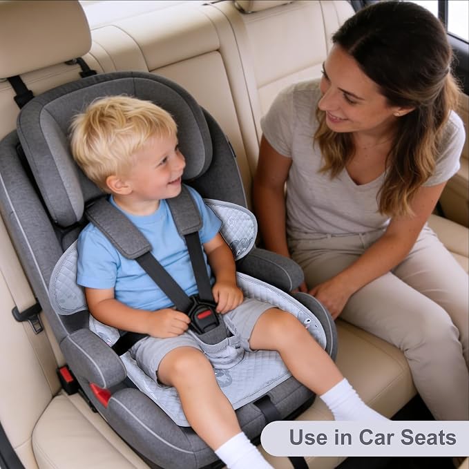 Piddle Pad Waterproof Car Seat Protector for Potty Training – Flat, Padding-Free Machine Washable Seat Cover for Spills & Potty Accidents – for Car Seat, High Chair -Grey