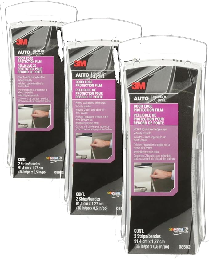 3M Door Edge Protection Film, 36 Inch, Protect Door Edges from Chips, Scratches, and Scuffs, No Tool Required, Yellowing and Staining Resistant, Professional Grade Solution (08582) (Pack of 3)