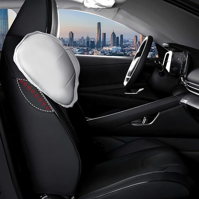 AOMSAZTO Seat Covers for Hyundai Elantra 2021 2022 2023 2024 2025 2026 | SE SEL/SEL Sport & 2021-2026 Hybrid Blue Customized Faux Leather Car Seat Cover-Full Set Black