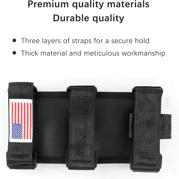 OFBAND Roll Bar Car Fire Extinguisher Mount with American Flag,Fire Extinguisher Holder with Adjustable Straps for Fixing,Universal Car Accessories for Vehicle