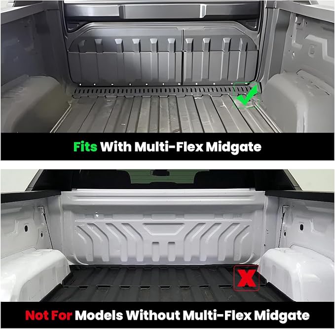 LASFIT Floor Mats for Chevrolet Chevy Silverado EV & GMC Sierra EV 2024-2026 (Fit Multi-Flex Midgate, Not Fit Without Multi-Flew Midgate), All Weather TPE Custom Fit Floor Liners
