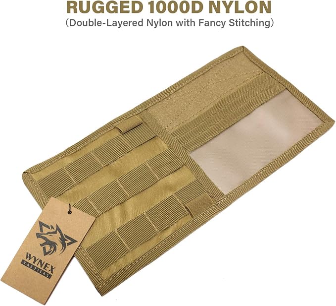 WYNEX Car Sun Visor Organizer MOLLE Panel Fit Most Cars | Small-11.8x6.3", Visor Storage Pouch for Small Tools, Glasses & Docs, Fit Sedan Suvs Vans