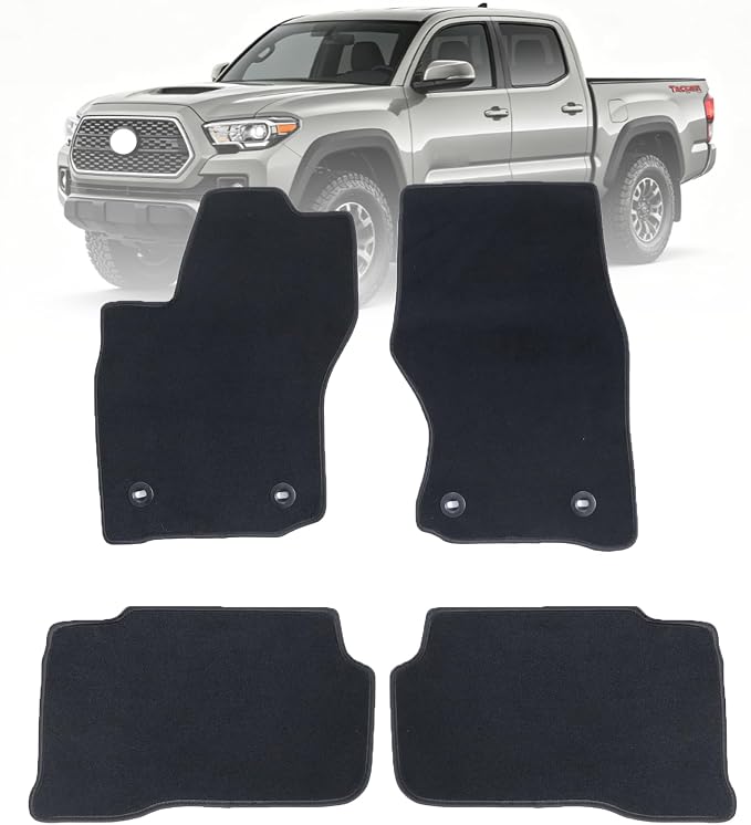 GXARTS Car Waterproof Floor Mats Carpet Full Set Compatible with Toyota Tacoma 2024 2025 | All-Weather Protect, Non-Slip Backing Automobile Floor Liner
