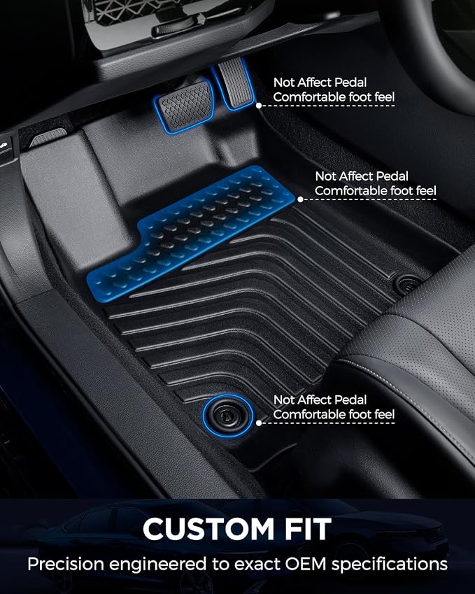 Floor Mats Cargo Liner for Honda Accord 2023-2026(Gasoline & Hybrid),All Weather Carpets for Accord LX/Sport/EX-L/Touring 2024 2025 Accessories Waterproof Nonslip Custom Front Rear Trunk Rug Set