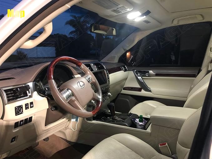 18-Pieces GX460 LED Interior Light Kit Package Compatible with Lexus GX460 2010 2011 2012 2013 2014 2015 2016 2017 2018 2019 2020 Interior LED Lighting Package + Back Up Lights, Install Tool