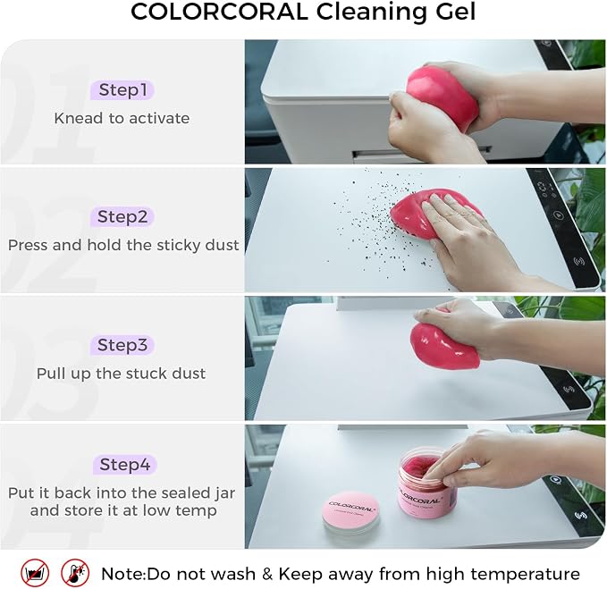 ColorCoral Cleaning Gel 2Pack for Office Products Cleaning,Keyboard Cleaner Dust Clean Gel for Car Interior Cleaning,Car Putty Reusable Slime goo for Vehicle Vents,Laptop(Navy Blue, Rosed Red)