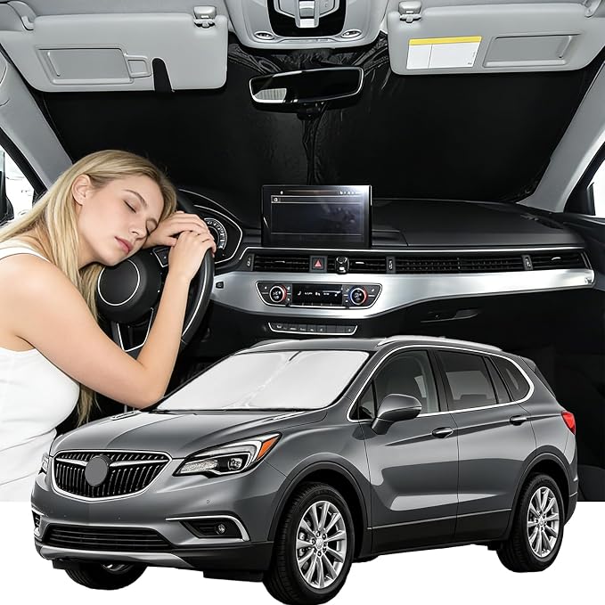 Windshield Sunshade for Buick Envision 2016-2020 Car Sun Shade 4 Layers | Windshield Accessories Upgrade Blocks UV Rays Custom Fit Envision 240T Car Window Shades Front Windshield Keep Cool